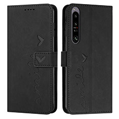 Custodia Portafoglio In Pelle Cover con Supporto Y03X per Sony Xperia 1 IV Nero