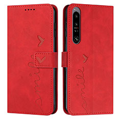 Custodia Portafoglio In Pelle Cover con Supporto Y03X per Sony Xperia 1 IV SO-51C Rosso