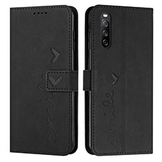 Custodia Portafoglio In Pelle Cover con Supporto Y03X per Sony Xperia 10 IV Nero