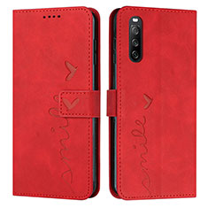 Custodia Portafoglio In Pelle Cover con Supporto Y03X per Sony Xperia 10 IV SOG07 Rosso