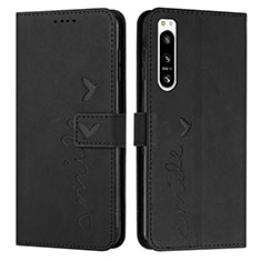 Custodia Portafoglio In Pelle Cover con Supporto Y03X per Sony Xperia 5 IV Nero