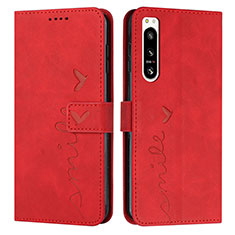 Custodia Portafoglio In Pelle Cover con Supporto Y03X per Sony Xperia 5 IV Rosso