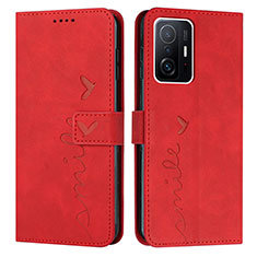 Custodia Portafoglio In Pelle Cover con Supporto Y03X per Xiaomi Mi 11T Pro 5G Rosso