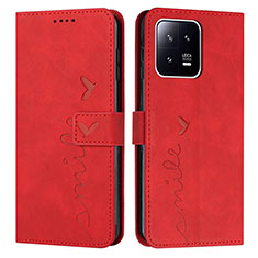 Custodia Portafoglio In Pelle Cover con Supporto Y03X per Xiaomi Mi 13 5G Rosso