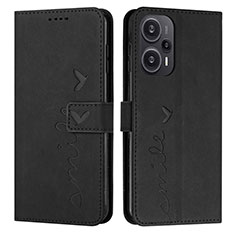 Custodia Portafoglio In Pelle Cover con Supporto Y03X per Xiaomi Poco F5 5G Nero