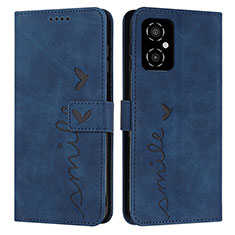 Custodia Portafoglio In Pelle Cover con Supporto Y03X per Xiaomi Poco M4 5G Blu