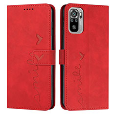 Custodia Portafoglio In Pelle Cover con Supporto Y03X per Xiaomi Poco M5S Rosso