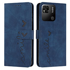 Custodia Portafoglio In Pelle Cover con Supporto Y03X per Xiaomi Redmi 10C 4G Blu