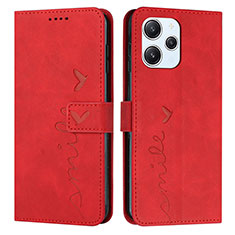 Custodia Portafoglio In Pelle Cover con Supporto Y03X per Xiaomi Redmi 12 4G Rosso