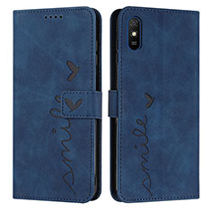 Custodia Portafoglio In Pelle Cover con Supporto Y03X per Xiaomi Redmi 9AT Blu