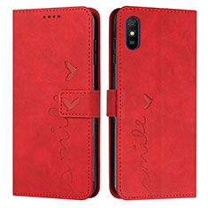 Custodia Portafoglio In Pelle Cover con Supporto Y03X per Xiaomi Redmi 9i Rosso