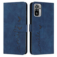 Custodia Portafoglio In Pelle Cover con Supporto Y03X per Xiaomi Redmi Note 10S 4G Blu