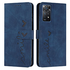Custodia Portafoglio In Pelle Cover con Supporto Y03X per Xiaomi Redmi Note 11 Pro 5G Blu