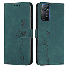 Custodia Portafoglio In Pelle Cover con Supporto Y03X per Xiaomi Redmi Note 11 Pro 5G Verde