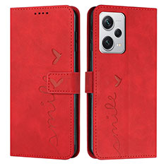 Custodia Portafoglio In Pelle Cover con Supporto Y03X per Xiaomi Redmi Note 12 Explorer Rosso
