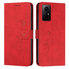 Custodia Portafoglio In Pelle Cover con Supporto Y03X per Xiaomi Redmi Note 12S Rosso