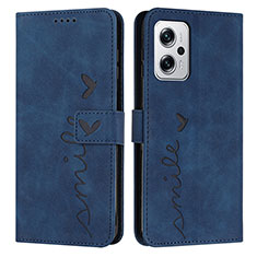 Custodia Portafoglio In Pelle Cover con Supporto Y03X per Xiaomi Redmi Note 12T Pro 5G Blu