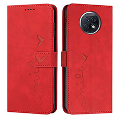 Custodia Portafoglio In Pelle Cover con Supporto Y03X per Xiaomi Redmi Note 9 5G Rosso