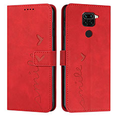 Custodia Portafoglio In Pelle Cover con Supporto Y03X per Xiaomi Redmi Note 9 Rosso