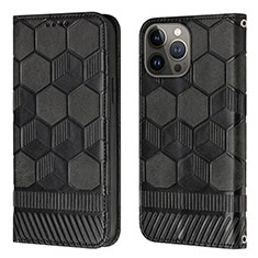 Custodia Portafoglio In Pelle Cover con Supporto Y04B per Apple iPhone 15 Pro Nero