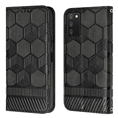 Custodia Portafoglio In Pelle Cover con Supporto Y04B per Samsung Galaxy A03s Nero