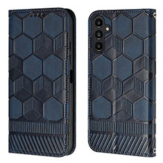 Custodia Portafoglio In Pelle Cover con Supporto Y04B per Samsung Galaxy A04s Blu