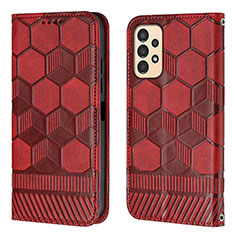 Custodia Portafoglio In Pelle Cover con Supporto Y04B per Samsung Galaxy A13 4G Rosso