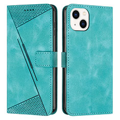 Custodia Portafoglio In Pelle Cover con Supporto Y04X per Apple iPhone 15 Plus Verde