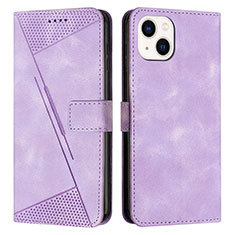 Custodia Portafoglio In Pelle Cover con Supporto Y04X per Apple iPhone 15 Plus Viola