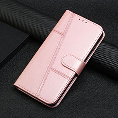 Custodia Portafoglio In Pelle Cover con Supporto Y04X per Google Pixel 6a 5G Oro Rosa