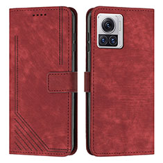 Custodia Portafoglio In Pelle Cover con Supporto Y04X per Motorola Moto Edge 30 Ultra 5G Rosso