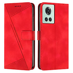 Custodia Portafoglio In Pelle Cover con Supporto Y04X per OnePlus 10R 5G Rosso