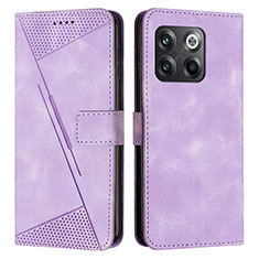 Custodia Portafoglio In Pelle Cover con Supporto Y04X per OnePlus 10T 5G Viola