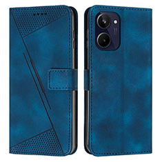 Custodia Portafoglio In Pelle Cover con Supporto Y04X per Realme 10 4G Blu