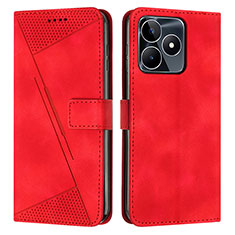 Custodia Portafoglio In Pelle Cover con Supporto Y04X per Realme C51 Rosso