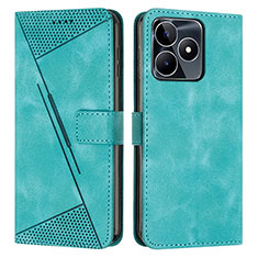 Custodia Portafoglio In Pelle Cover con Supporto Y04X per Realme C51 Verde