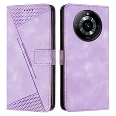 Custodia Portafoglio In Pelle Cover con Supporto Y04X per Realme Narzo 60 5G Viola