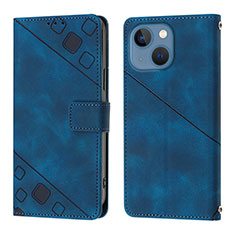 Custodia Portafoglio In Pelle Cover con Supporto Y05B per Apple iPhone 15 Blu