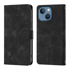 Custodia Portafoglio In Pelle Cover con Supporto Y05B per Apple iPhone 15 Plus Nero