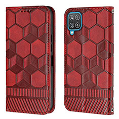 Custodia Portafoglio In Pelle Cover con Supporto Y05B per Samsung Galaxy A12 5G Rosso