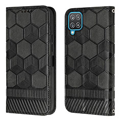 Custodia Portafoglio In Pelle Cover con Supporto Y05B per Samsung Galaxy A12 Nero