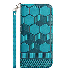 Custodia Portafoglio In Pelle Cover con Supporto Y05B per Samsung Galaxy M02s Ciano