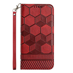 Custodia Portafoglio In Pelle Cover con Supporto Y06B per Samsung Galaxy A12 Rosso