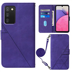 Custodia Portafoglio In Pelle Cover con Supporto Y07B per Samsung Galaxy F02S SM-E025F Viola