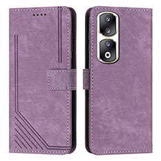 Custodia Portafoglio In Pelle Cover con Supporto Y07X per Huawei Honor 90 Pro 5G Viola