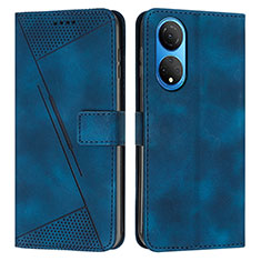 Custodia Portafoglio In Pelle Cover con Supporto Y07X per Huawei Honor X7 Blu