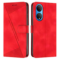 Custodia Portafoglio In Pelle Cover con Supporto Y07X per Huawei Honor X7 Rosso