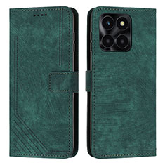 Custodia Portafoglio In Pelle Cover con Supporto Y07X per Huawei Honor X8b Verde