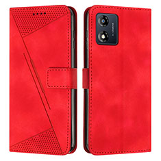 Custodia Portafoglio In Pelle Cover con Supporto Y07X per Motorola Moto E13 Rosso