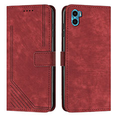 Custodia Portafoglio In Pelle Cover con Supporto Y07X per Motorola Moto E22S Rosso